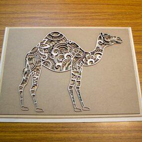 Laser cutting camel carving
